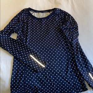 New Balance JCrew polka dot athletic long sleeve